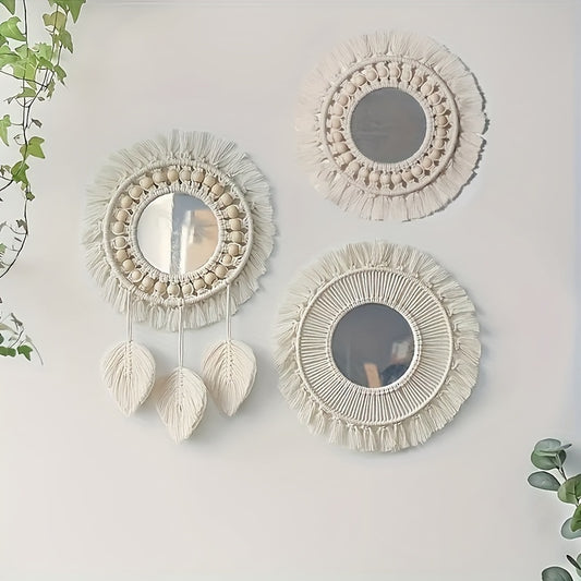 Handwoven Macrame Bohemian Wall Mirror