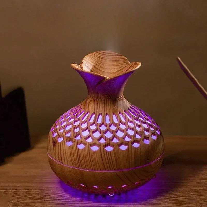 Essential oil diffuser with light and humidifier