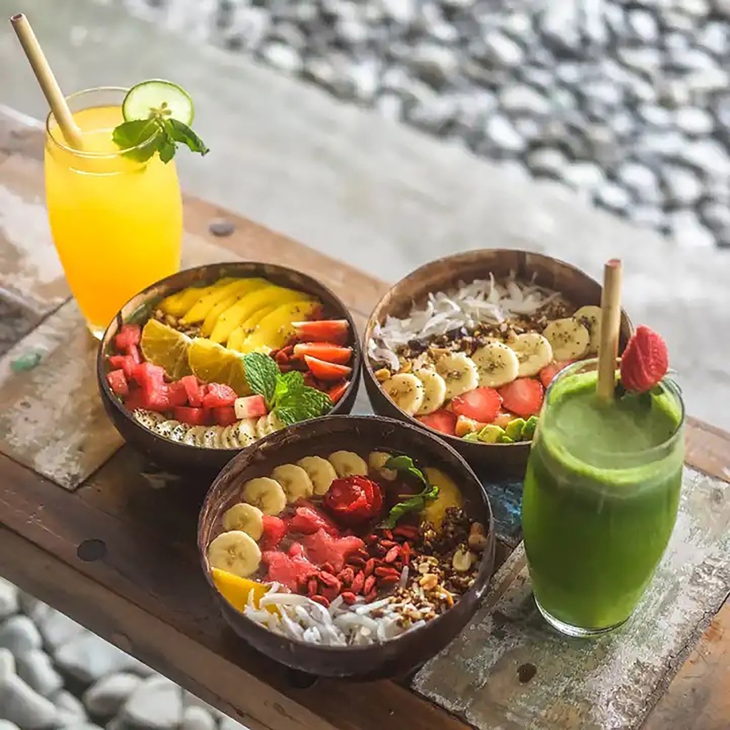 Coconut Bowl and Coconut Wood Spoon