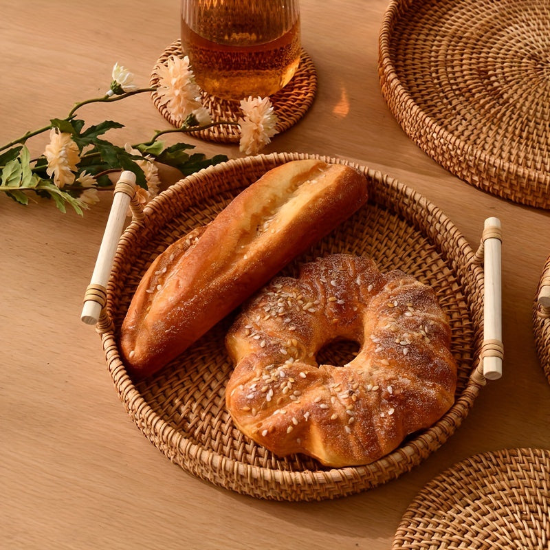 Rustic Farmhouse Wicker Serving Tray