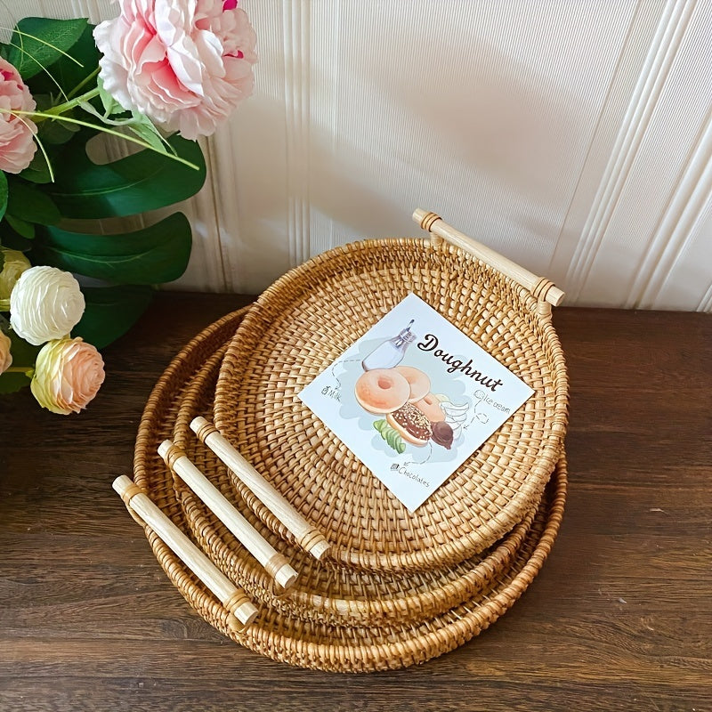 Rustic Farmhouse Wicker Serving Tray