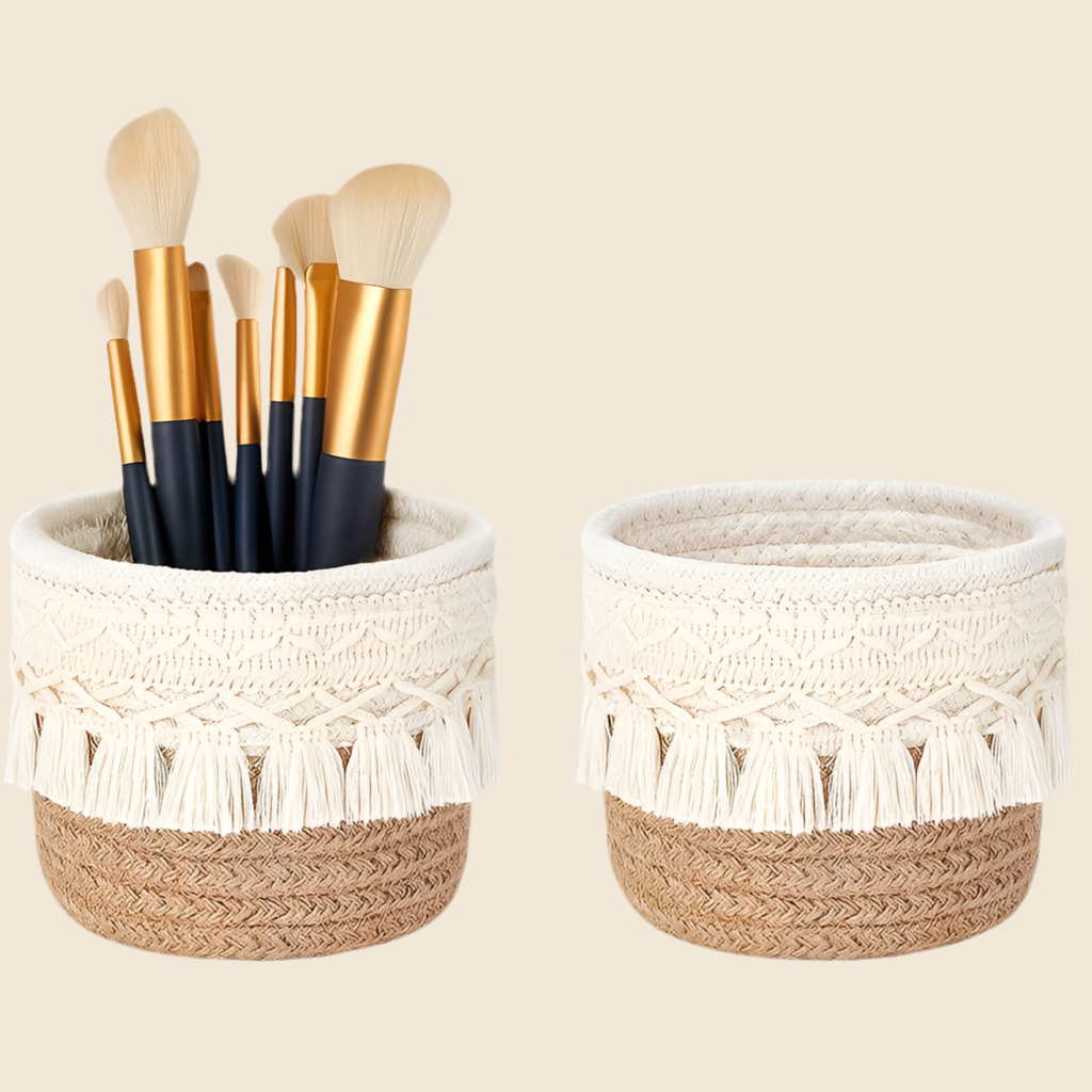 Handcrafted Boho Chic Makeup Brush Holder