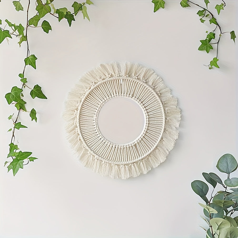 Handwoven Macrame Bohemian Wall Mirror