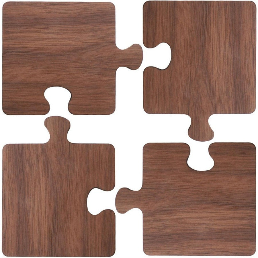 Heat resistant wooden coaster set made of puzzle pieces