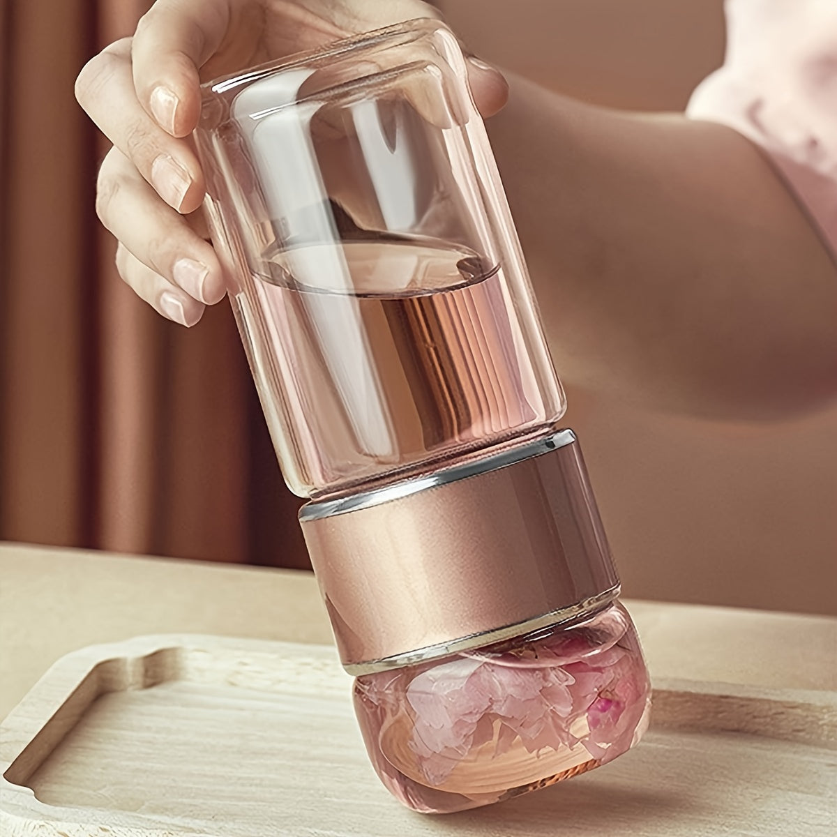 Infuser glass bottle