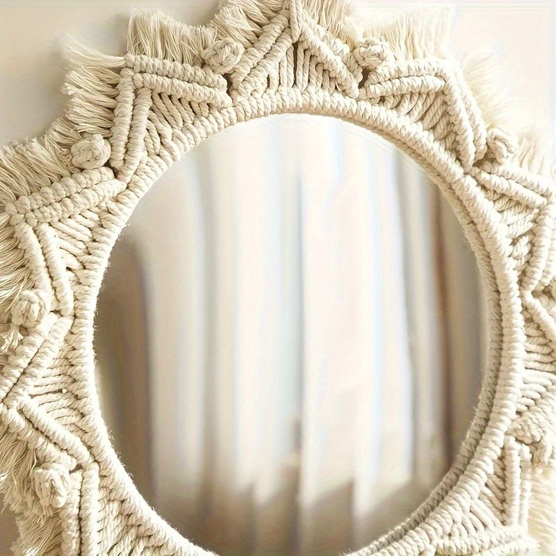 Handwoven Macrame Bohemian Wall Mirror