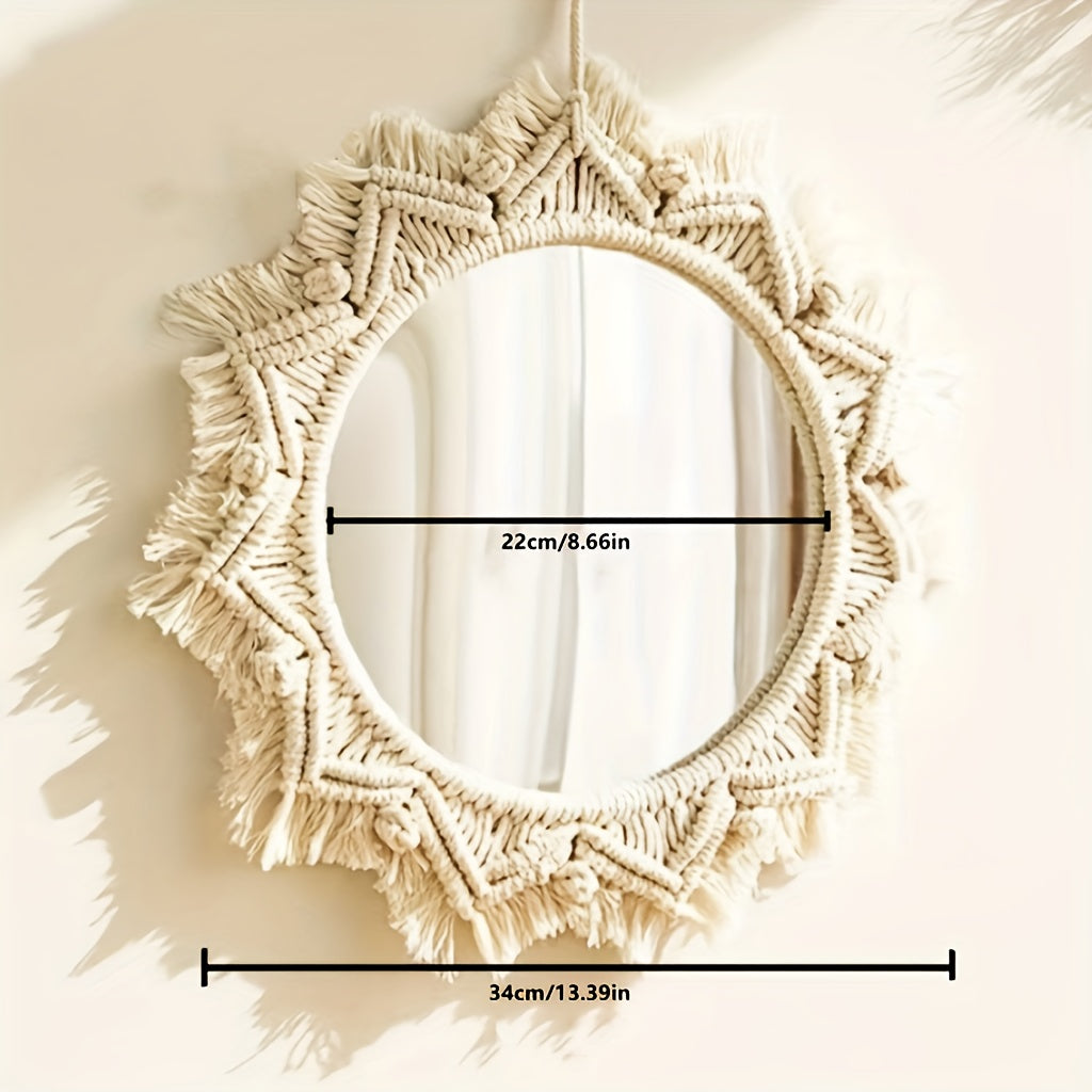 Handwoven Macrame Bohemian Wall Mirror