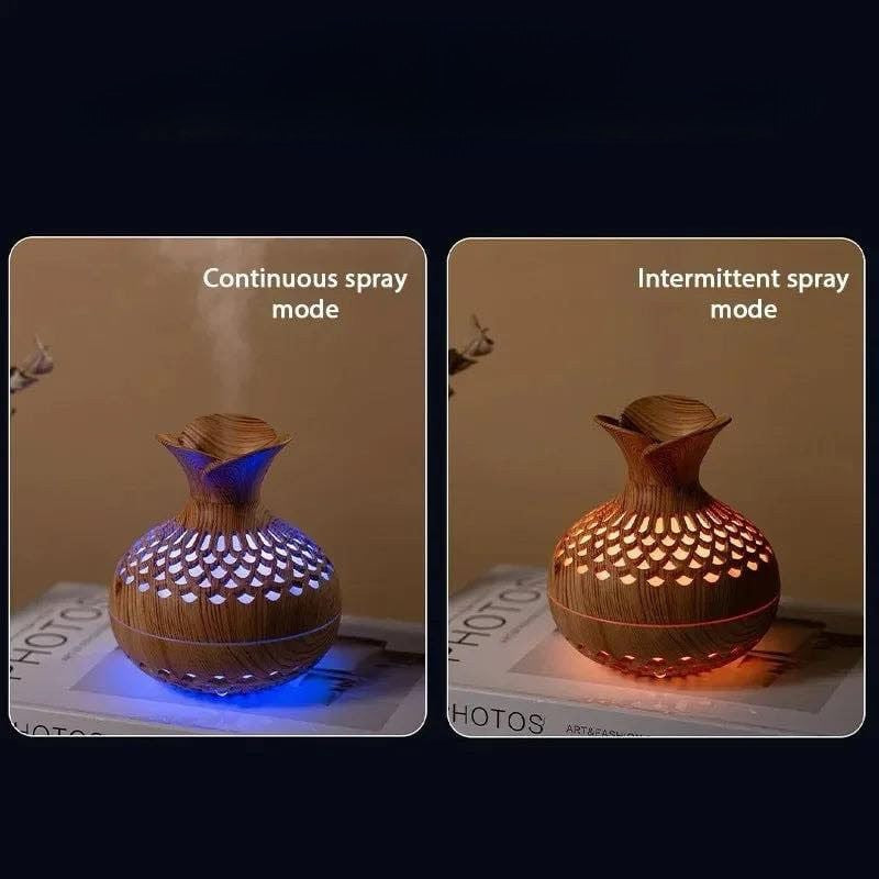 Essential oil diffuser with light and humidifier