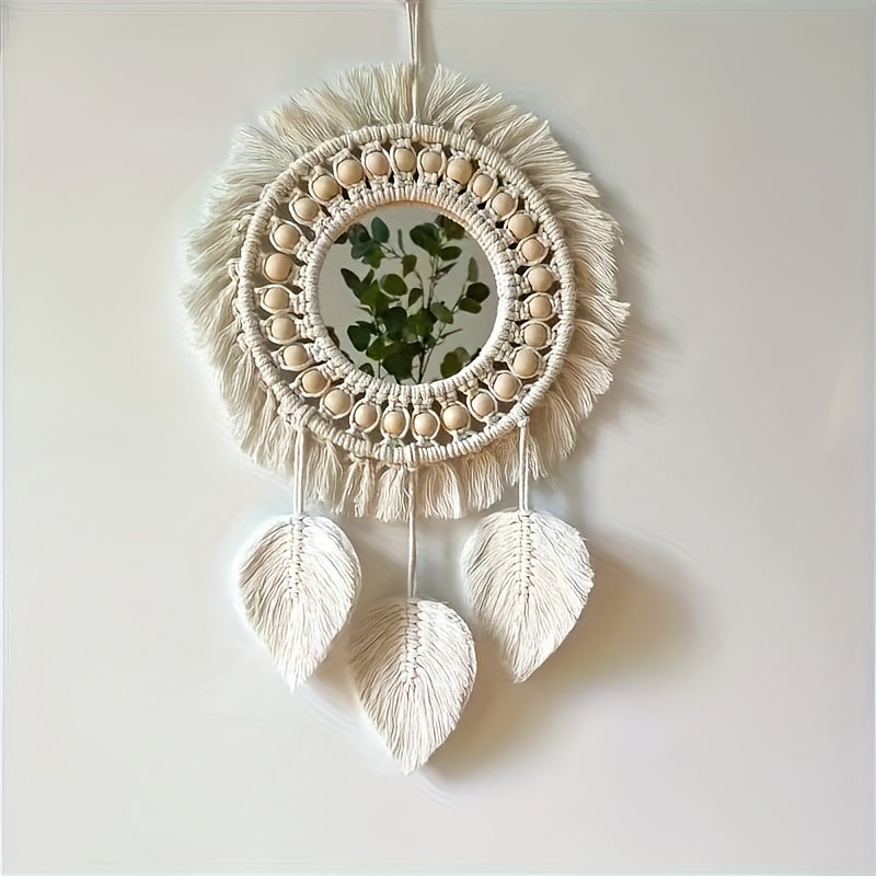 Handwoven Macrame Bohemian Wall Mirror