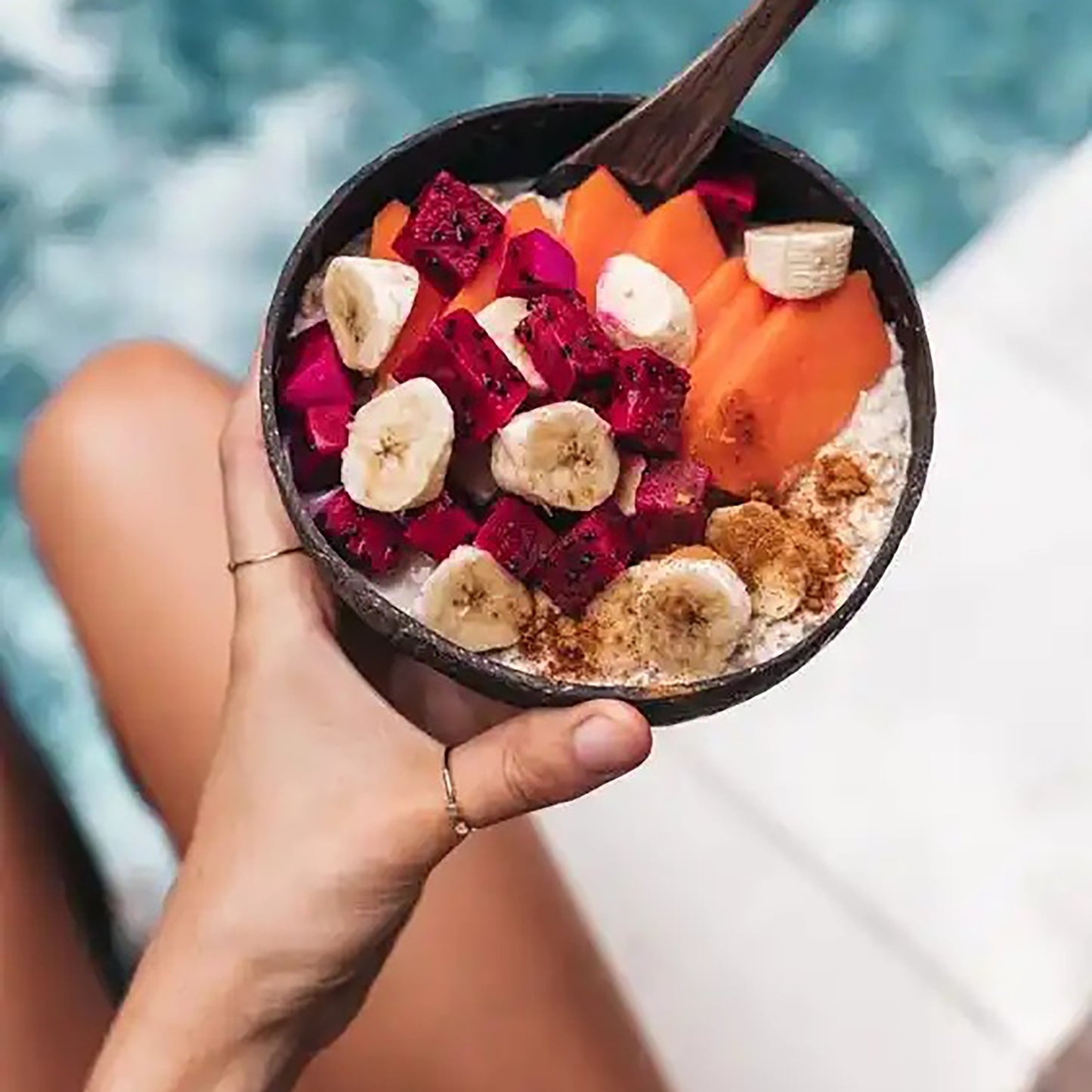 Coconut Bowl and Coconut Wood Spoon