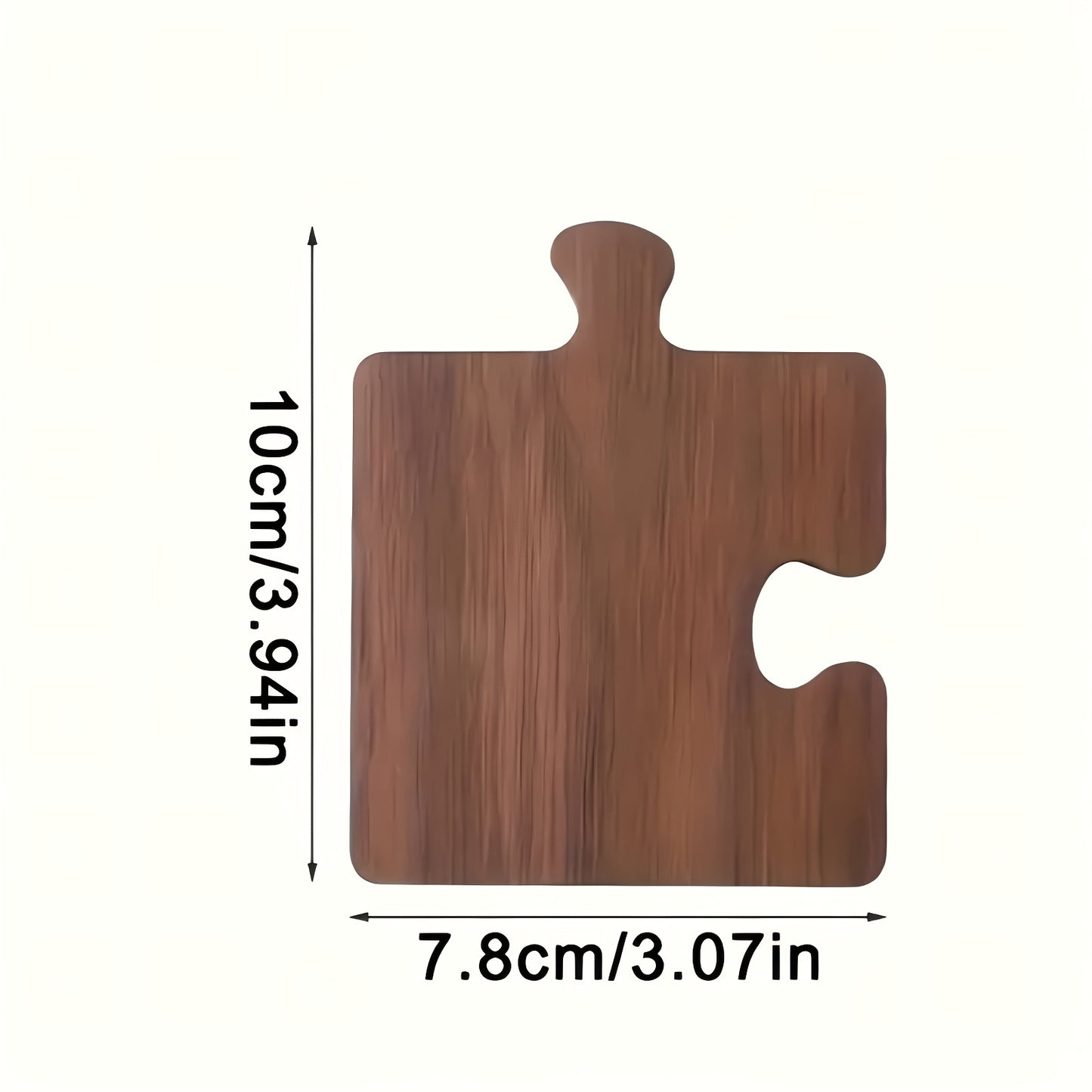 Heat resistant wooden coaster set made of puzzle pieces