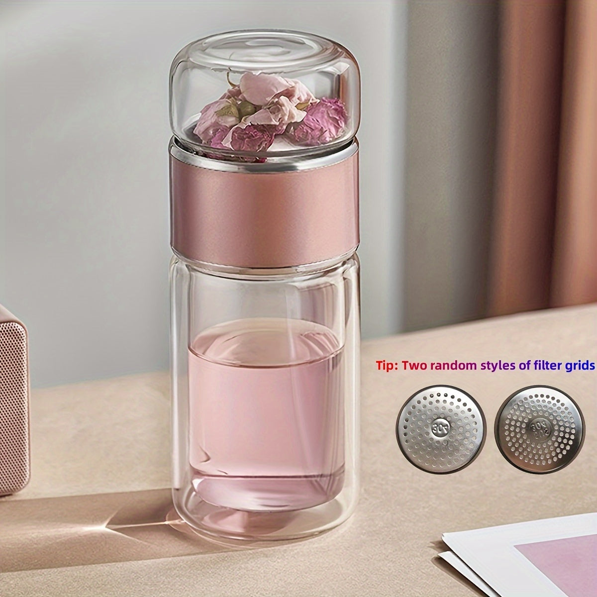 Infuser glass bottle