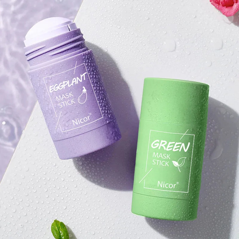 Green tea and eggplant mask sticks