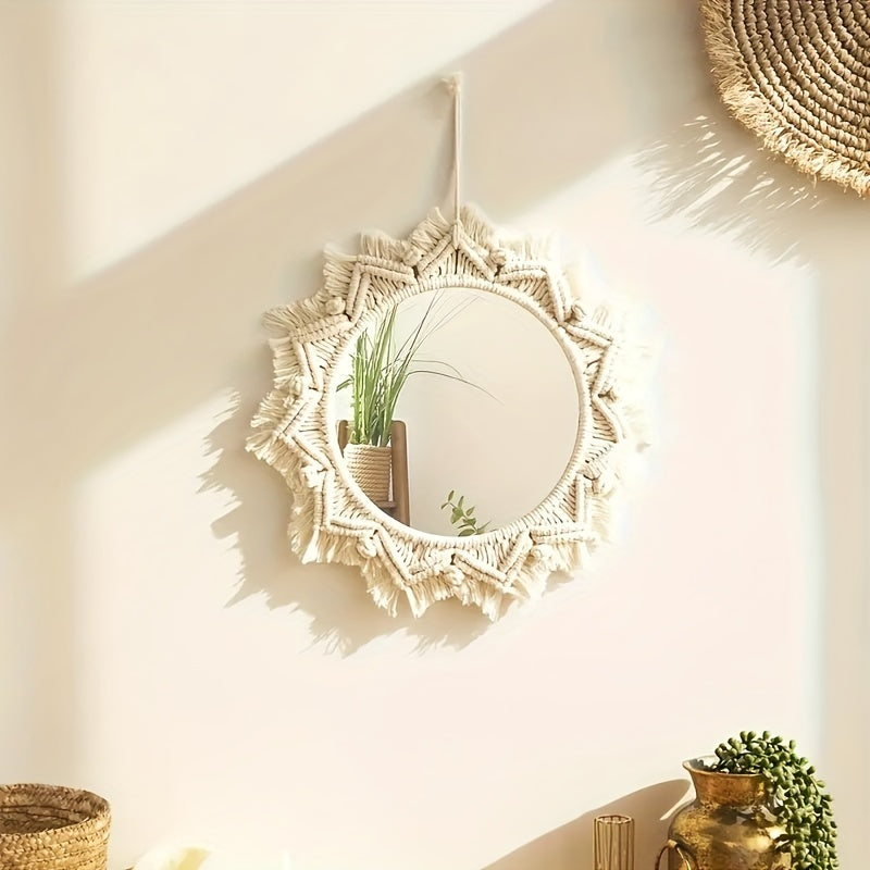 Handwoven Macrame Bohemian Wall Mirror