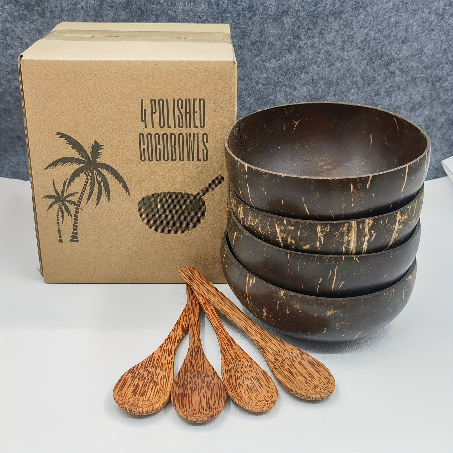 Coconut Bowl and Coconut Wood Spoon